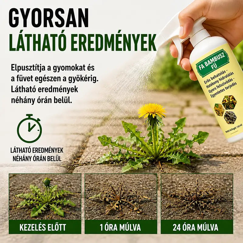 Természetes, gyorsan ható gyom- és fűirtó spray