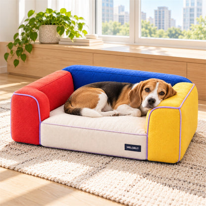Melorut Classic Three-Side Sofa Pet Bed - in-use scene