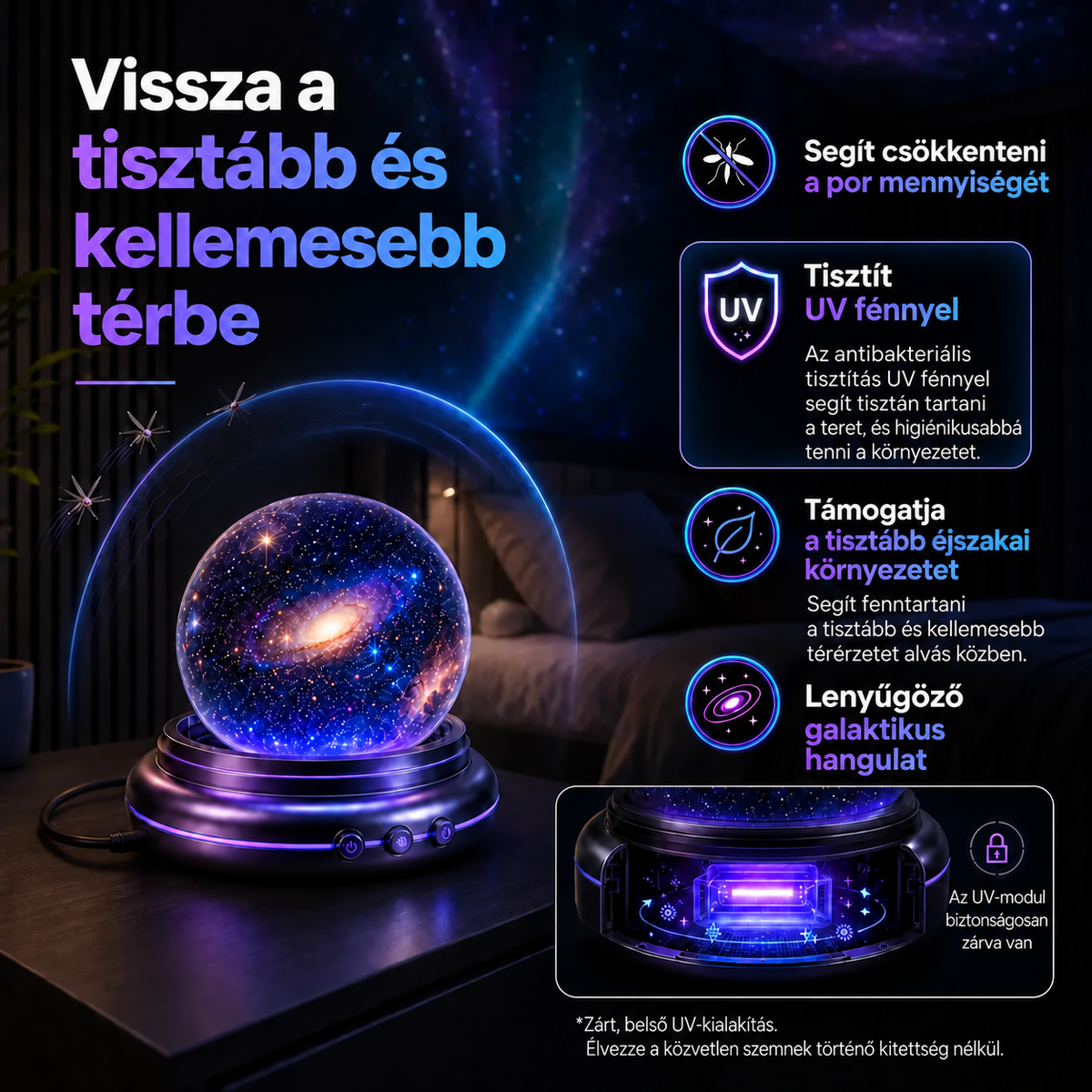 🌌 Comauo® 5D holografikus csillagprojektor
