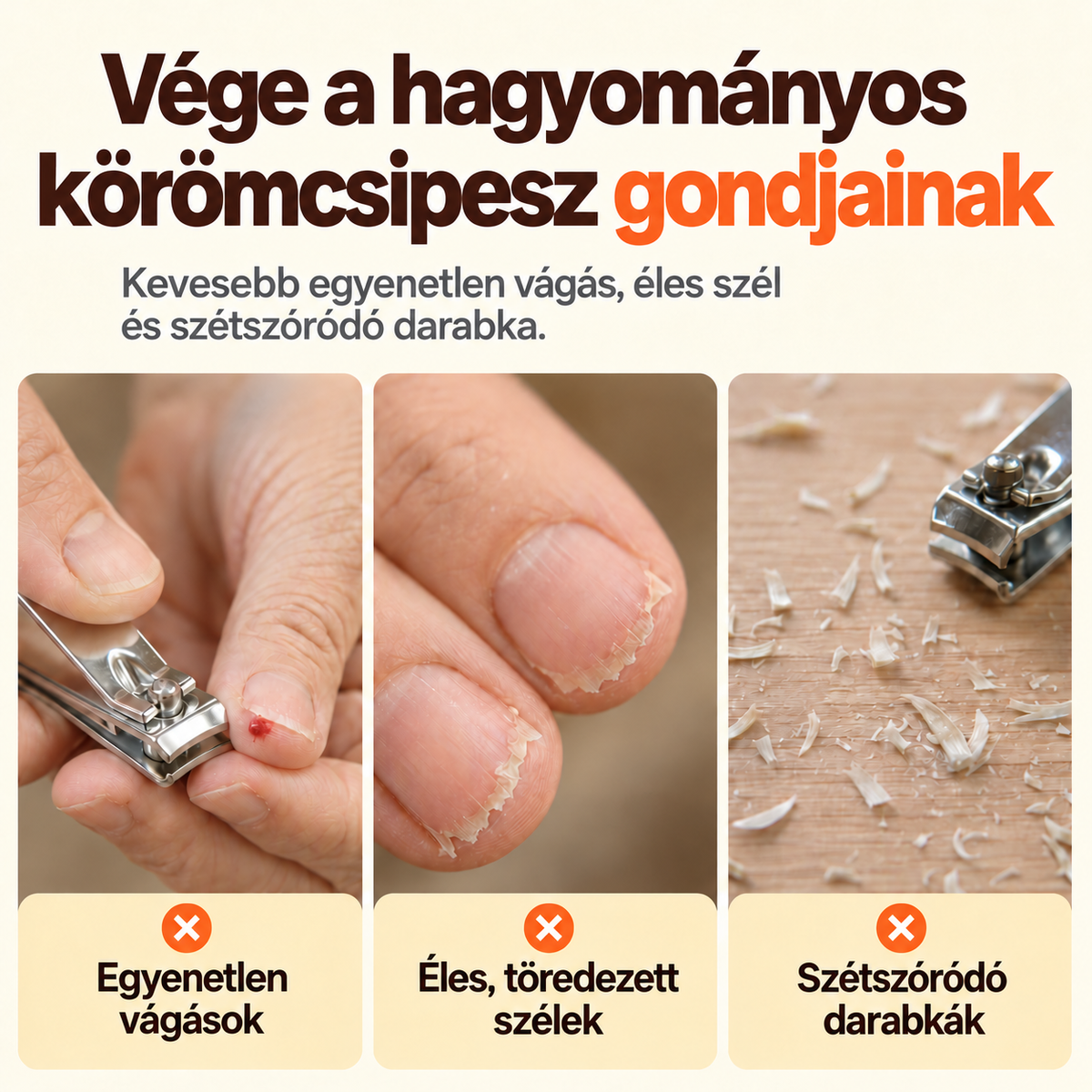 Elektromos körömvágó és körömcsiszoló 2 az 1-ben