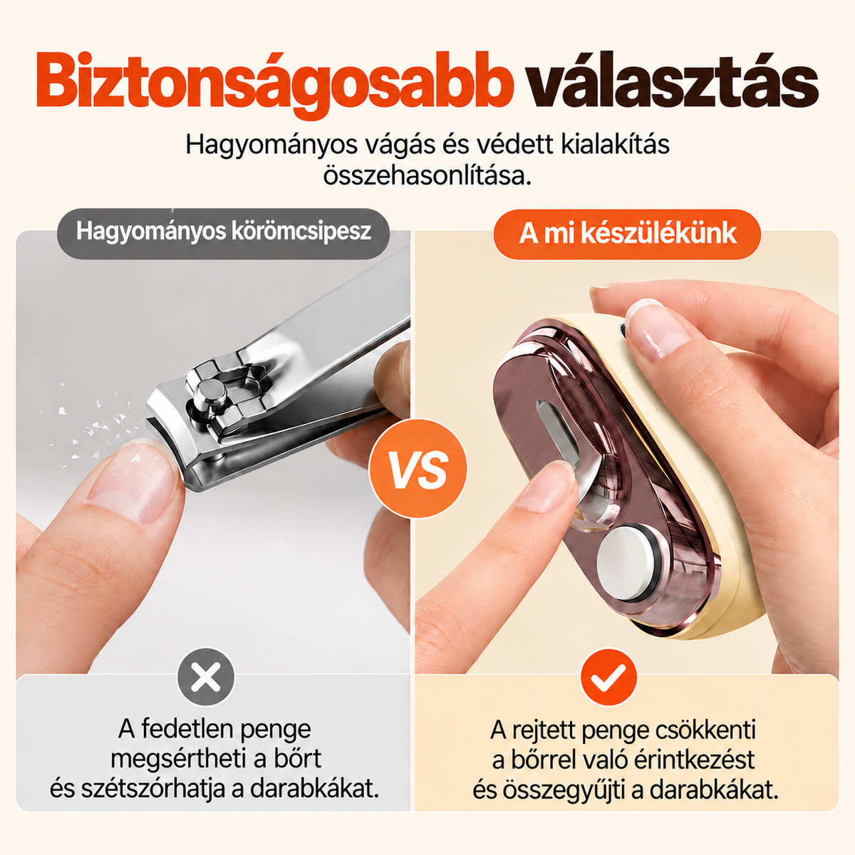 Elektromos körömvágó és körömcsiszoló 2 az 1-ben