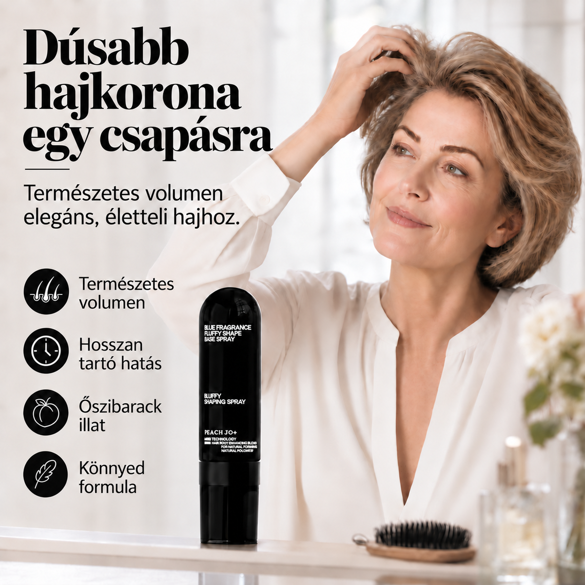 Őszibarack illatú hajvolumennövelő spray
