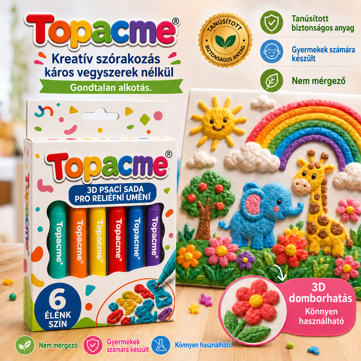 Topacme® 3D domborművészeti toll – alakítsa a sík rajzokat tapintható 3D műalkotásokká 🪄